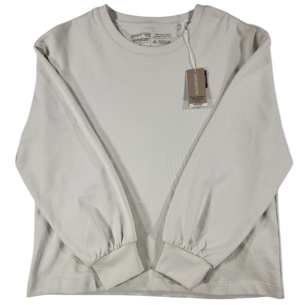 🆕 Patagonia Organic Cotton Essential Pullover Crew Sweatshirt Cream S
